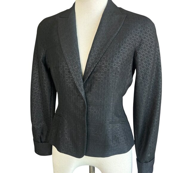 Kay Unger Black Formal Tone on Tone Fitted Blazer Size 6 - Picture 2 of 11